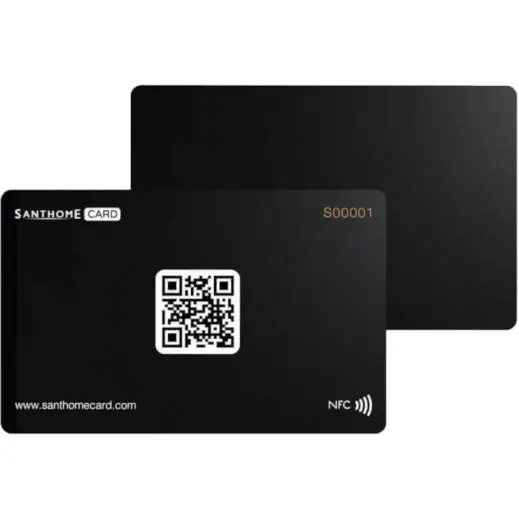 Santhome Digital Business NFC Card Black Front Back